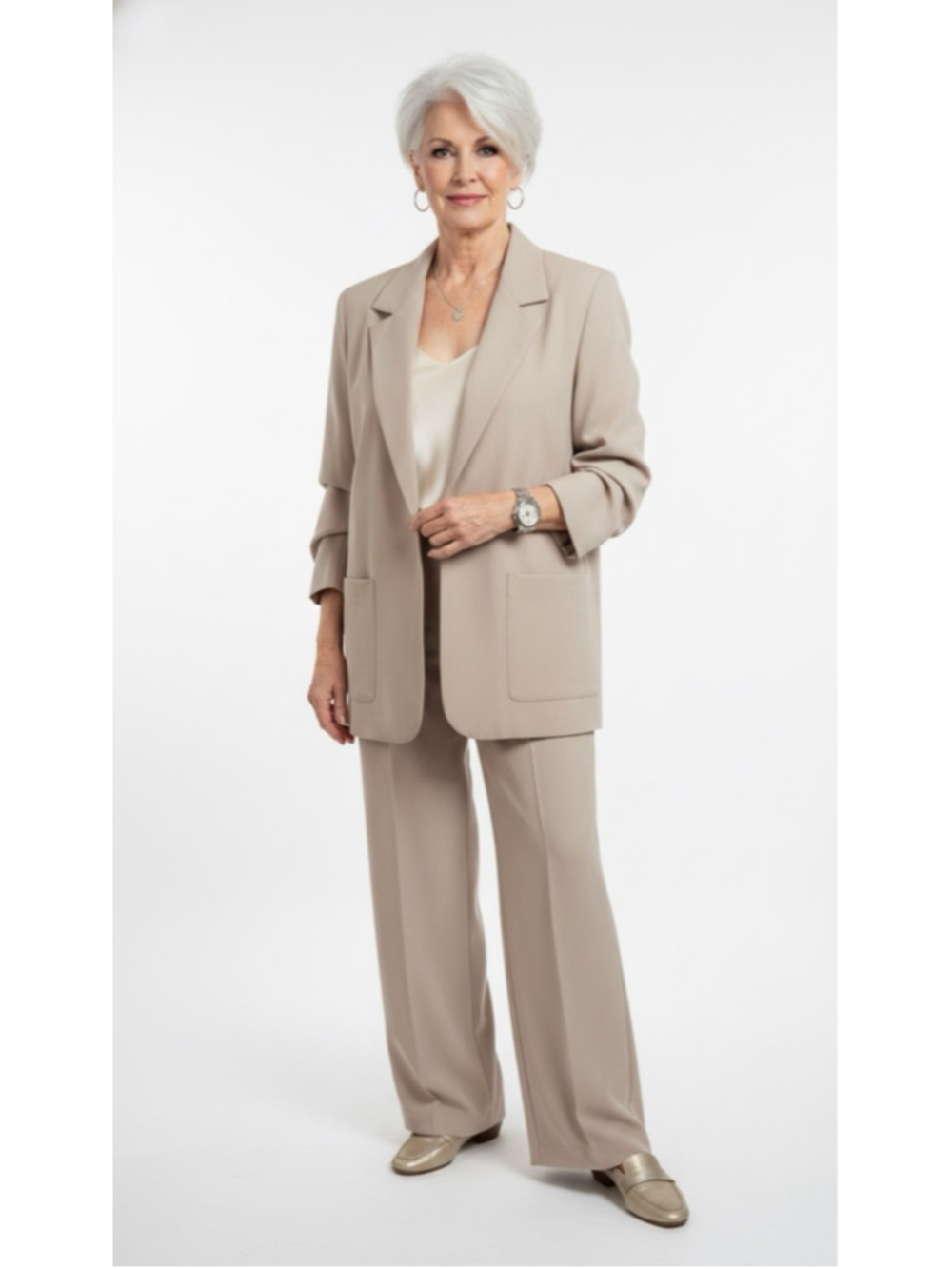 Cristin Stevens Tan Lightweight Blazer Jacket - Size Medium